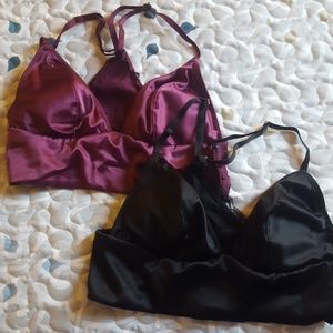 Two Sexy satin bralettes